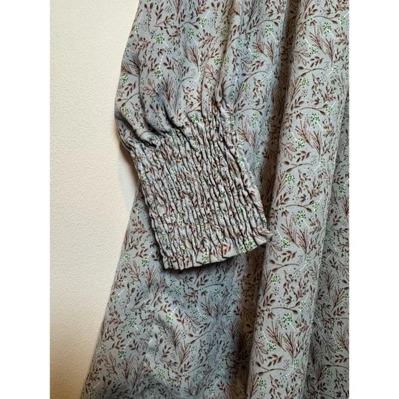 JDY ENGLISH LONG SLEEVE Peasant SMOCKED MINI FLORAL dress 34EU Medium JDYCARMEN - Picture 4 of 10